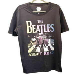The Beatles Abbey Road Graphic Tee Black Band T-Shirt  with Rhinestones L